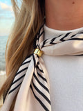 Breton Scarf worn as neckerchief at the beach